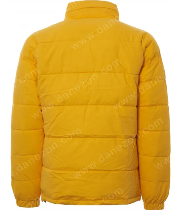 Mens Yellow Puffer Jacket Puffer Jacket men detail view 2 | Dash Racegear — Mens Yellow light weight Puffer Jacket - Dash Racegear