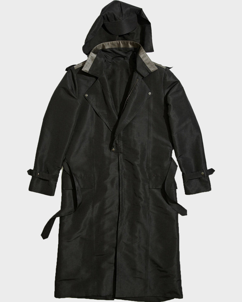 Black Long Zipper Raincoat Coat unisex detail view 3 | Dash Racegear — Black Long Zipper Raincoat