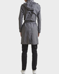 Mens Grey Zipper Trench Coat Coat men detail view 3 | Dash Racegear — Grey Zipper Raincoat for Men