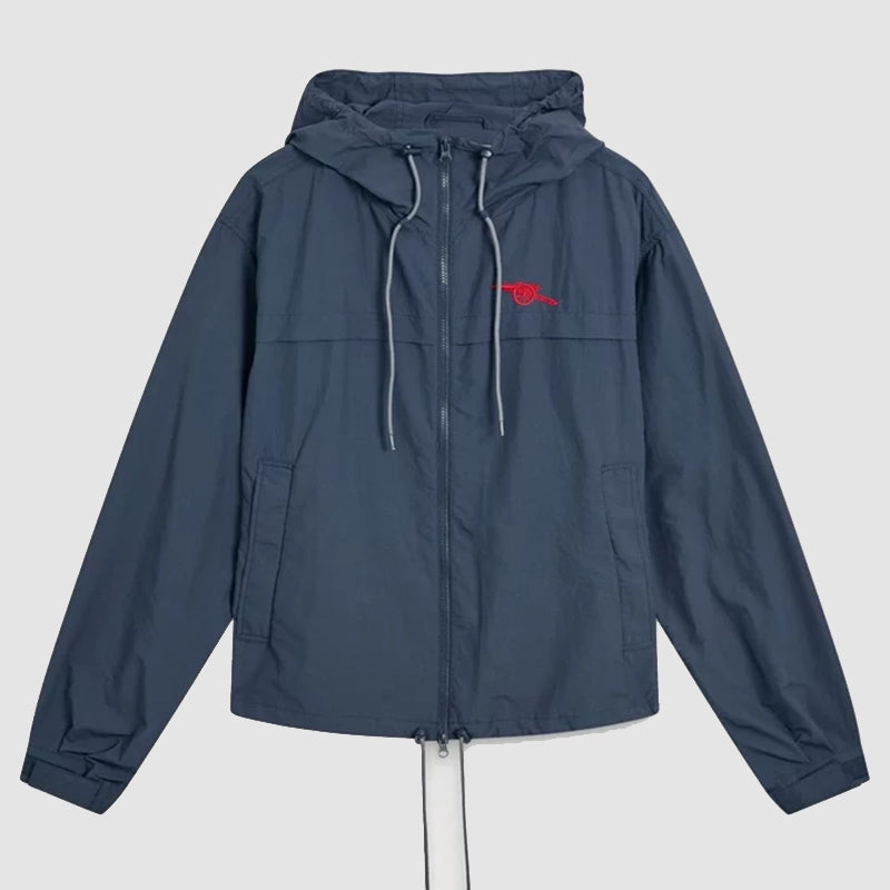 Arsenal Cannon Windbreaker Jacket Jacket unisex front product view | Dash Racegear — Arsenal Windbreaker Jacket with Iconic Cannon Logo