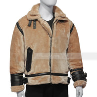 Mens Style Brown Leather Shearling Jacket Jacket men detail view 2 | Dash Racegear — Shearling Brown Fur Mens Jacket