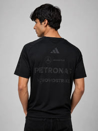 Mercedes-AMG Petronas F1 Team Night Driver T-Shirt Shirt unisex detail view 6 | Dash Racegear — Formula One performance T-Shirt in black with Mercedes-AMG Petronas Night Driver graphics and Adidas sporting identity