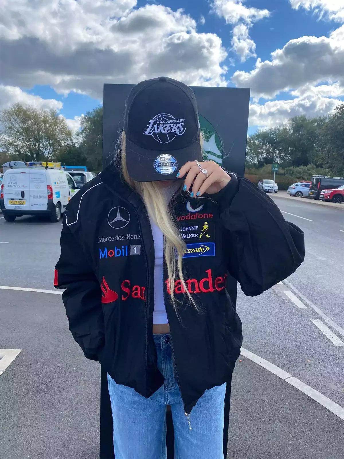 Vintage Mercedes-Benz F1 Embroidered Retro Racing Jacket - Dash Racegear Store