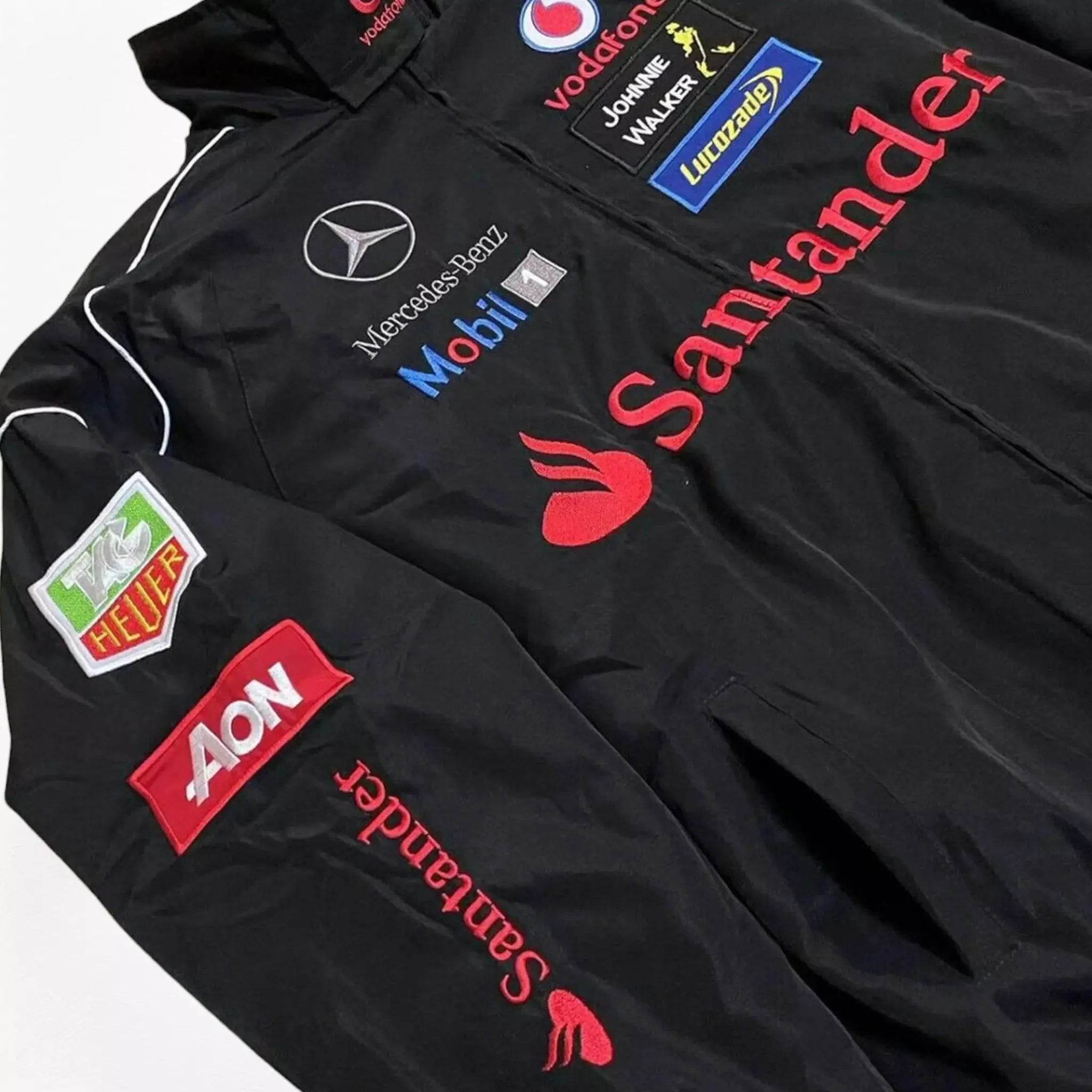 Vintage Mercedes-Benz F1 Embroidered Retro Racing Jacket - Dash Racegear Store