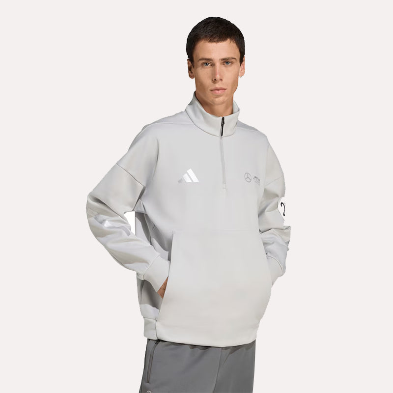 Mercedes AMG Petronas adidas F1 Silver Arrows Sweatshirt Sweatshirt unisex front product view | Dash Racegear — Adidas Motorsports Fit – AMG Petronas Silver Arrows Style