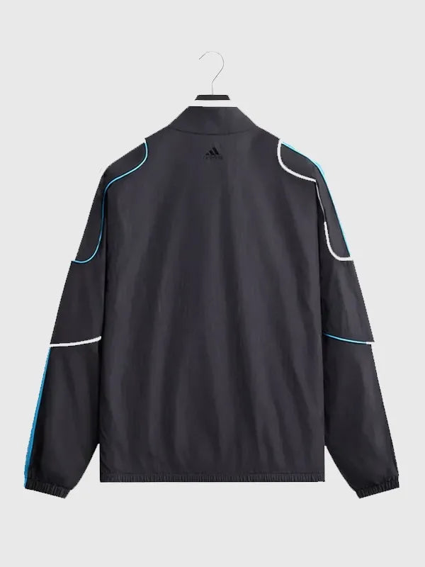 Kith & Messi for Adidas Football Track Jacket Jacket unisex detail view 2 | Dash Racegear — Black full-zip track jacket inspired by Kith x Messi x Adidas Football 2026 with relaxed everyday fit.