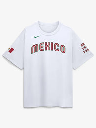 Mexico Baseball Nike x Born x Raised 2026 World Baseball Classic T-Shirt Shirt unisex front product view | Dash Racegear — Men’s Mexico Baseball Nike x Born x Raised white 2026 WBC Complex collab T-shirt with bold graphics.