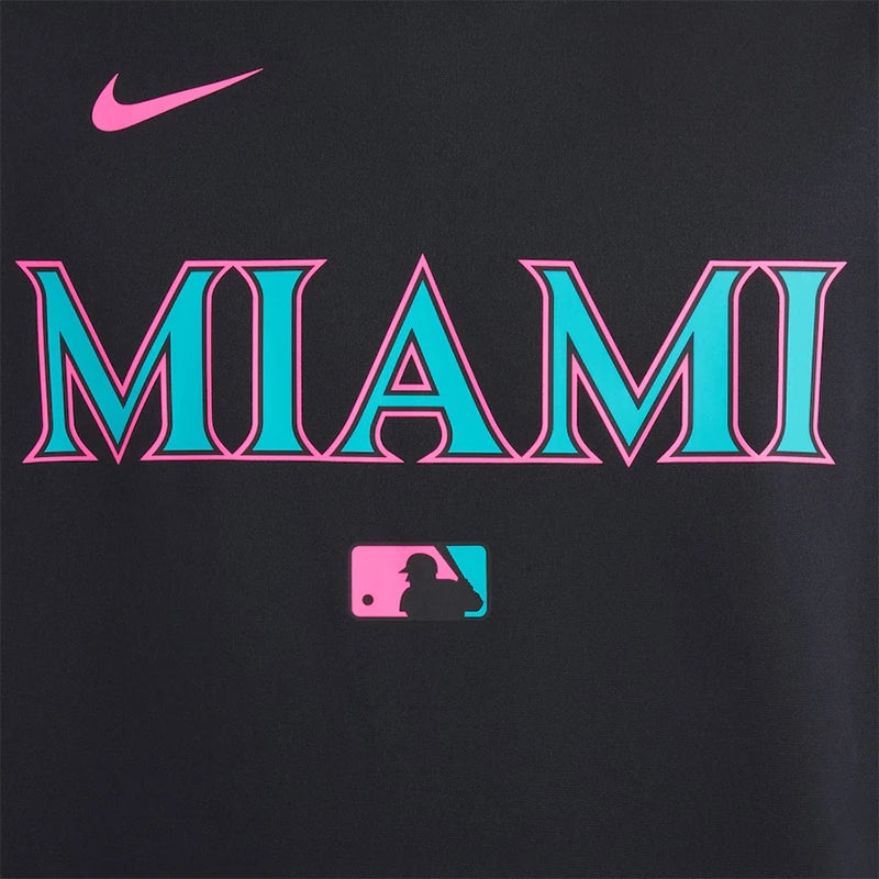 Miami Marlins Nike 2025 City Connect Hoodie Hoodie unisex detail view 3 | Dash Racegear — Nike Miami Marlins Hoodie – City Connect 2025 Graphic Design
