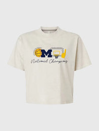 Michigan Wolverines Basketball National Champions Sketch Element Boxy T-Shirt Shirt unisex detail view 2 | Dash Racegear — Michigan Wolverines 2026 Sketch Element boxy T-shirt, perfect for fans and casual streetwear.