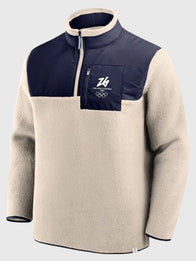 Milano Cortina 2026 Olympics Microfleece Jacket Jacket unisex detail view 2 | Dash Racegear — Stay stylish and cozy in this cream Milano Cortina 2026 microfleece jacket, unisex and ideal for all winter activities.