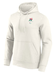 Milano Cortina 2026 Paralympics Iconic Poster Graphic Hoodie Hoodie unisex detail view 2 | Dash Racegear — Off white Milano Cortina 2026 Paralympics Iconic Poster Hoodie, casual, warm, and perfect for everyday outfits.
