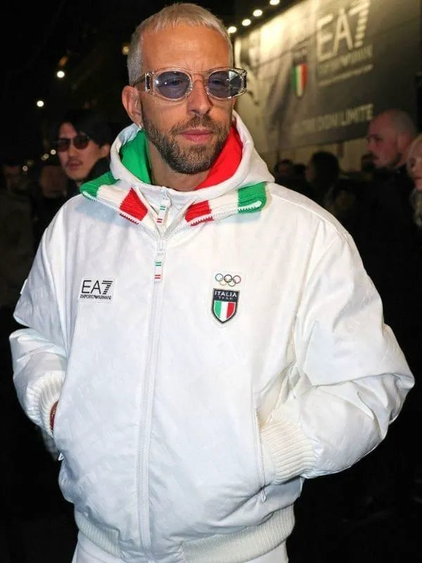 Shablo 2026 Winter Olympics Team Italy Jacket Jacket unisex front product view | Dash Racegear — Italian flag‑inspired Shablo 2026 Winter Olympics Team Italy jacket with bold team crest and zip front.