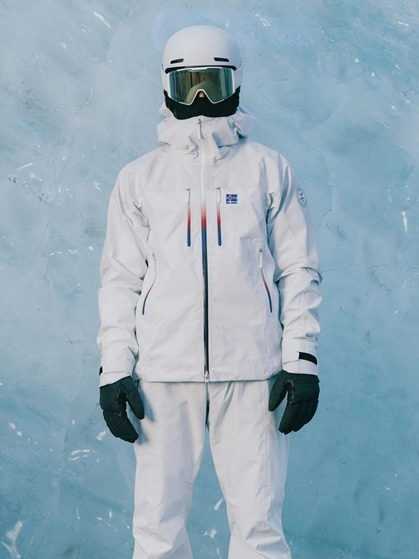 Winter Olympics 2026 Team Iceland Opening Ceremony Jacket Jacket unisex front product view | Dash Racegear — Team Iceland white hooded jacket keeps fans warm and game-day ready at the Winter Olympics.