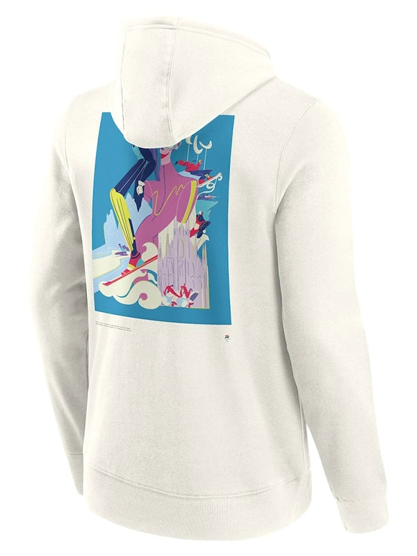 Milano Cortina 2026 Paralympics Iconic Poster Graphic Hoodie Hoodie unisex detail view 3 | Dash Racegear — Off white Milano Cortina 2026 Paralympics Hoodie with bold poster graphic and comfortable fit for daily wear.
