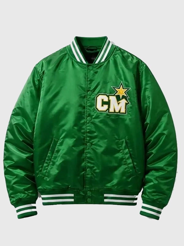 CM Punk Minnesota North Stars Jacket Jacket unisex detail view 2 | Dash Racegear — Green bomber jacket designed with WWE SummerSlam inspiration for effortless casual style and lasting comfort.