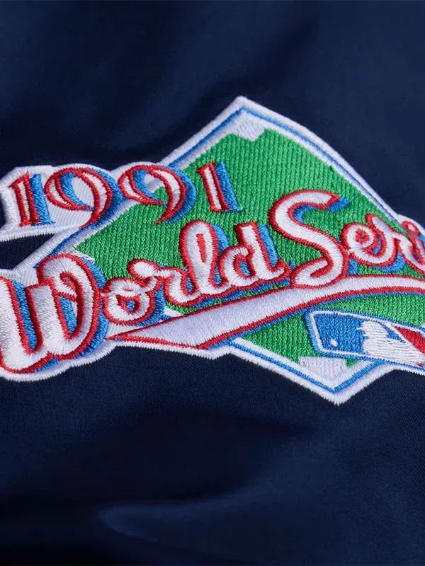 Kirby Puckett Minnesota Twins Satin Jacket Jacket unisex detail view 4 | Dash Racegear — Minnesota Twins navy blue satin full-snap jacket, built for fans and everyday layering.