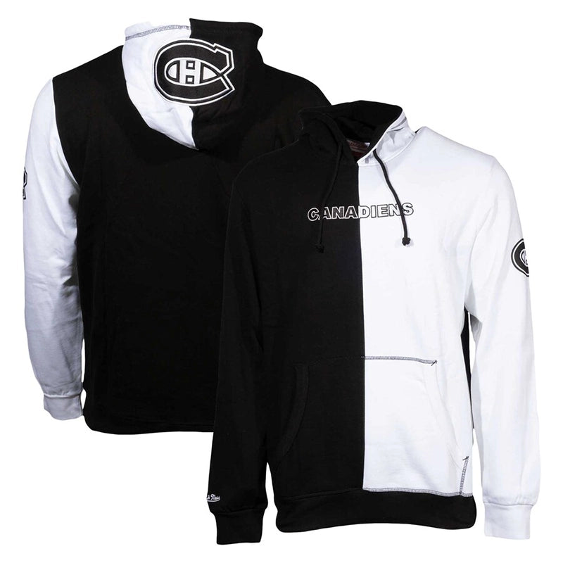 Mitchell & Ness Montreal Canadiens Night & Day Hoodie Hoodie unisex front product view | Dash Racegear — Mitchell & Ness Canadiens Hoodie – Dual-Tone Look