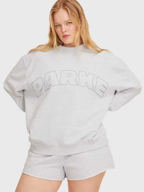 Parke x Target Mockneck Sweatshirt Sweatshirt unisex detail view 2 | Dash Racegear — Heather Grey Parke x Target Mockneck Pullover Sweatshirt for women, cozy fit ideal for lounging or casual outings