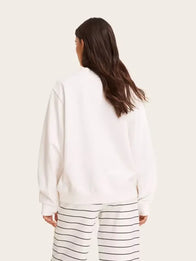 Parke x Target Mockneck White Sweatshirt Sweatshirt unisex detail view 4 | Dash Racegear — Parke x Target Sweatshirt Mockneck Pullover Women White, comfy everyday piece for simple laid-back styling