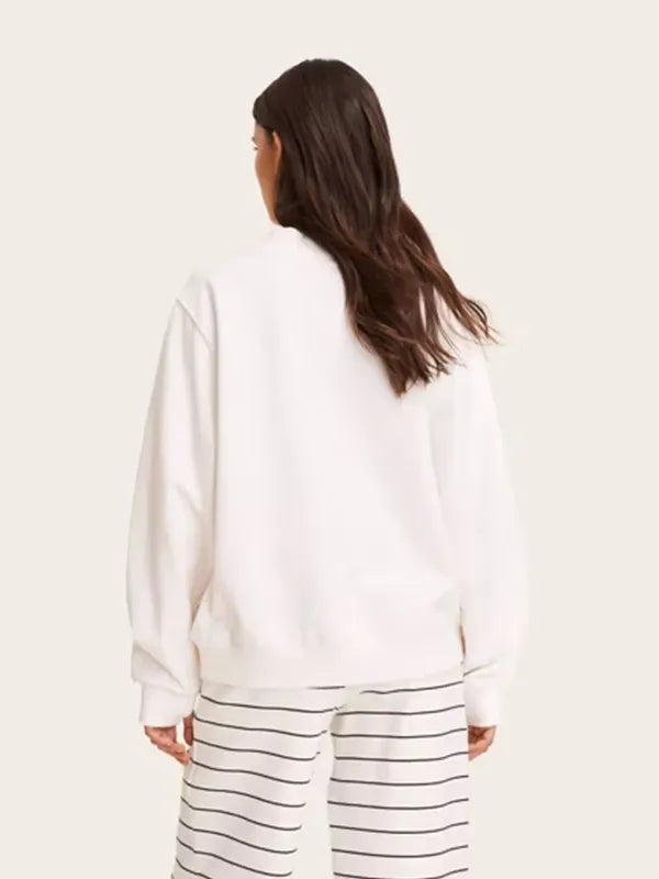 Parke x Target Mockneck White Sweatshirt Sweatshirt unisex detail view 4 | Dash Racegear — Parke x Target Sweatshirt Mockneck Pullover Women White, comfy everyday piece for simple laid-back styling