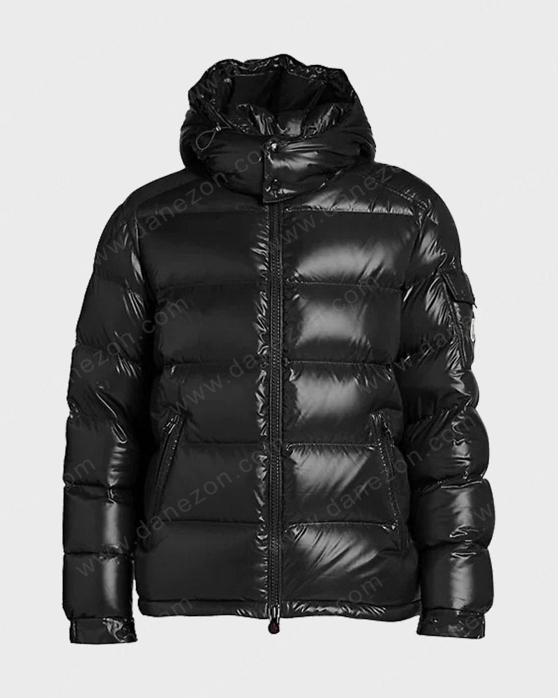 Mens Black Puffer Jacket Puffer Jacket unisex front product view | Dash Racegear — Moncler Black Down Puffer Jacket
