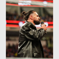Seth Rollins Monday Night RAW Black Leather Long Coat Coat unisex detail view 3 | Dash Racegear — WWE long leather coat inspired by Seth Rollins Monday Night RAW look
