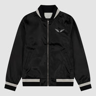 Mumford and Sons Bomber Jacket Bomber Jacket unisex front product view | Dash Racegear — Mumford & Sons tour-style bomber jacket in black