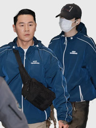 Bts Keep Swimming Jacket Jacket unisex detail view 4 | Dash Racegear — Blue Musinsa Keep Swimming BTS Jacket, featuring smooth fabric and modern fit, perfect for BTS fans and streetwear lovers.