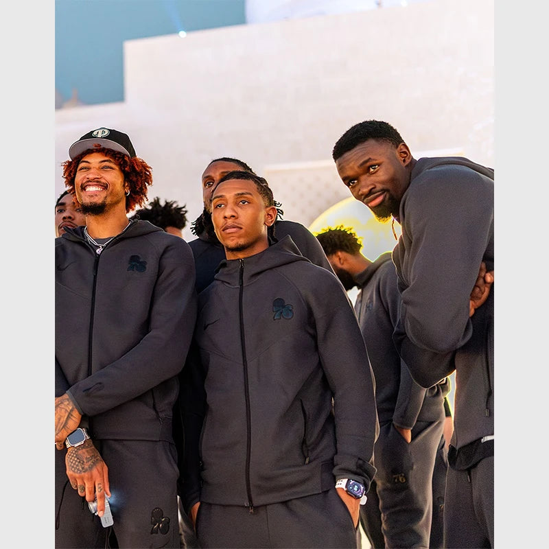Philadelphia 76ers Nike Tech Fleece Jacket Jacket unisex front product view | Dash Racegear — Nike Tech Fleece Philadelphia 76ers team jacket for fans