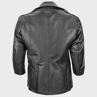 NYPD Cowhide Leather Long Jacket Jacket unisex detail view 2 | Dash Racegear — Black NYPD Cowhide Leather Jacket – Stylish & Tough