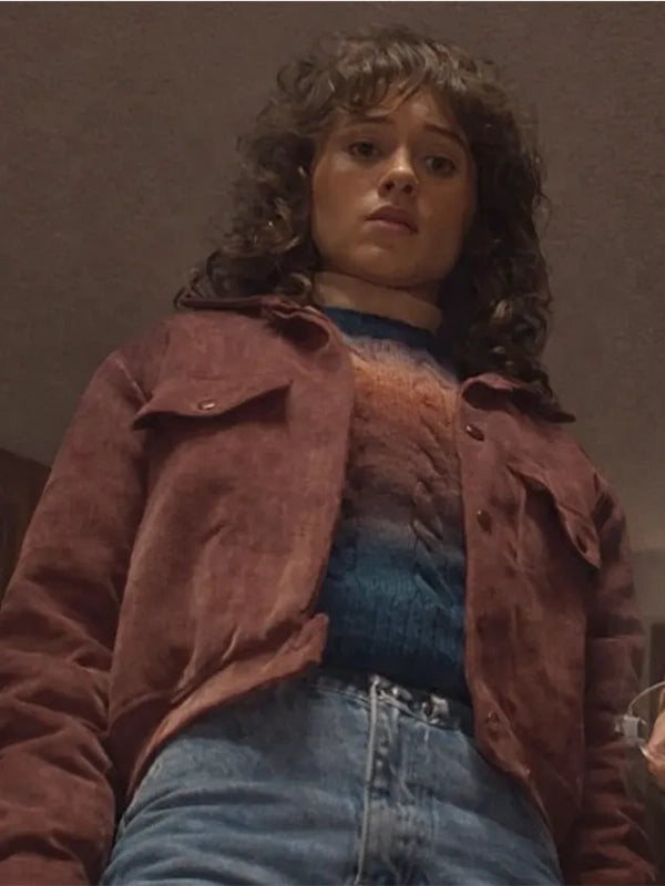 Stranger Things Season 05 Nancy Wheeler Jacket Jacket unisex front product view | Dash Racegear — Natalia Dyer inspired corduroy jacket worn as Nancy Wheeler in Stranger Things season 5