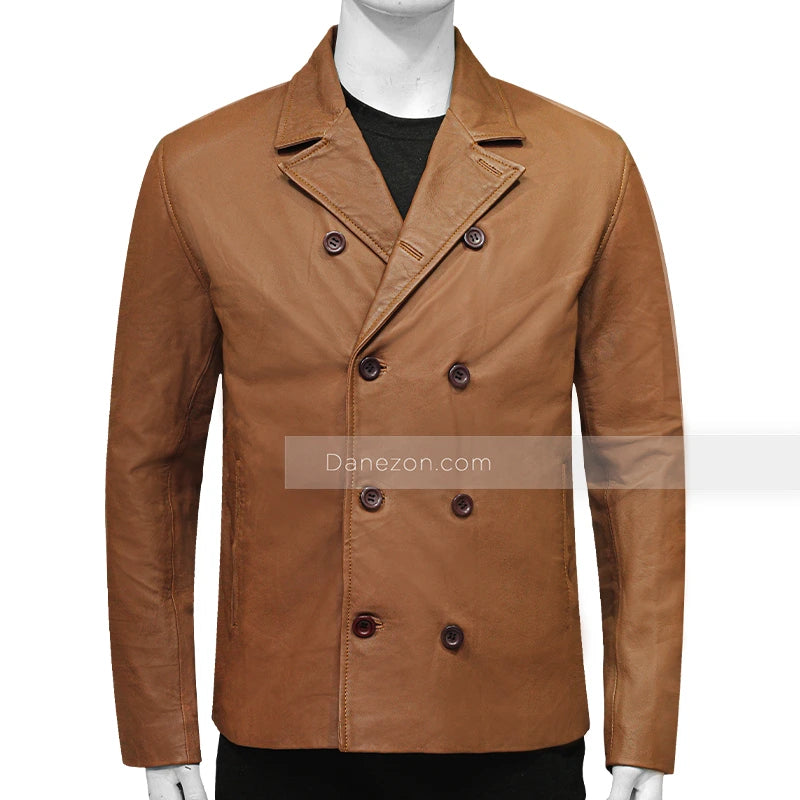 The Harder They Fall Nat Love Leather Jacket Leather Jacket unisex front product view | Dash Racegear — Nat Love Brown Leather Jacket - Dash Racegear