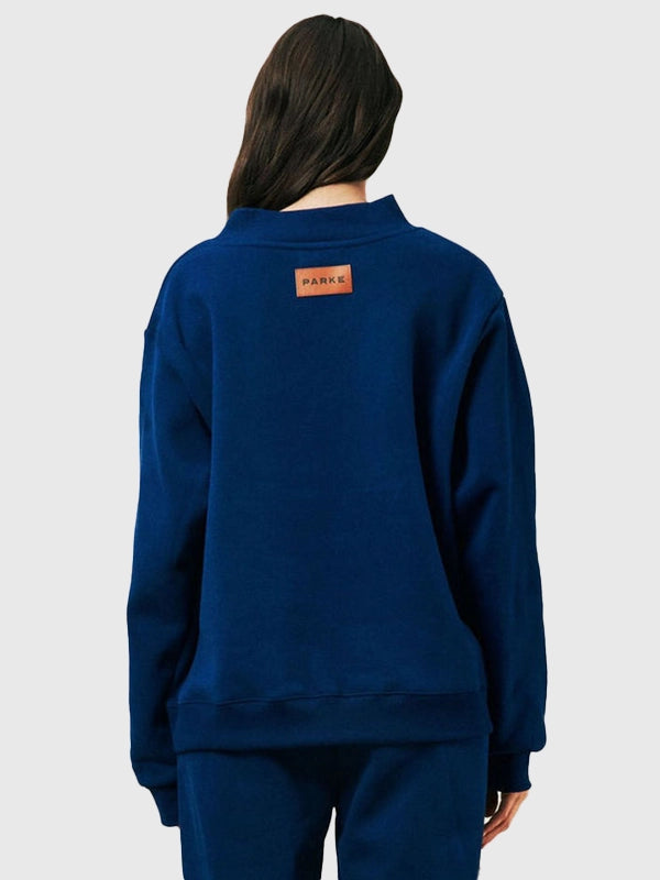 Parke Holiday Classic Mockneck Sweatshirt Sweatshirt unisex detail view 2 | Dash Racegear — Parke Holiday Navy Blue Classic Sweatshirt blends soft fleece warmth with a sleek mockneck for casual style.