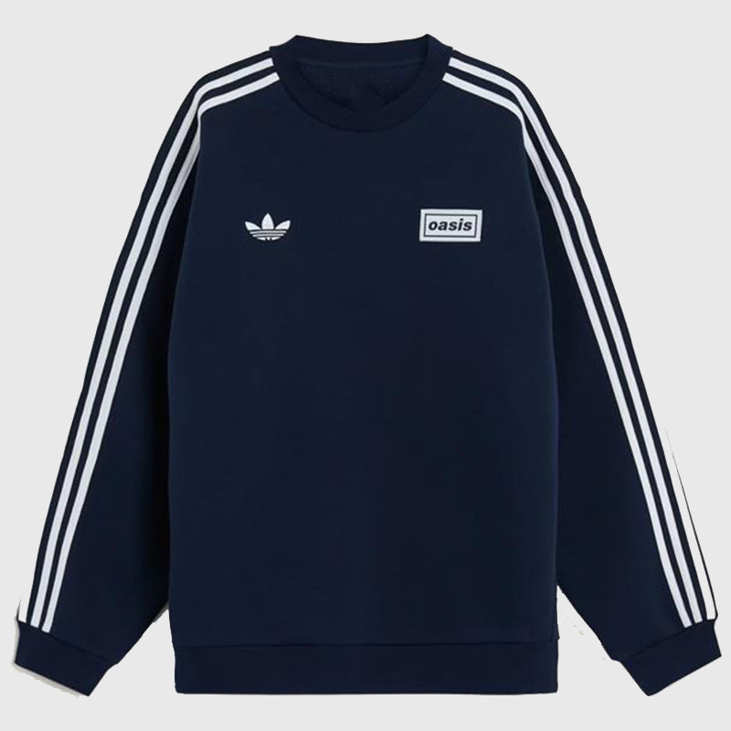 Adidas x Oasis Tour Oversized Crew Sweatshirt Sweatshirt unisex front product view | Dash Racegear — Britpop Meets Streetwear – Adidas x Oasis Crew