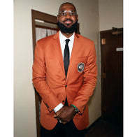 LeBron James NBA Orange Jacket Jacket unisex front product view | Dash Racegear — LeBron James NBA Orange Jacket – Stylish Basketball Outerwear