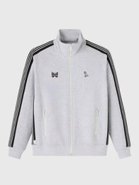 OVO x Needles Track Jacket Jacket unisex front product view | Dash Racegear — Grey full-zip fleece track jacket by October's Very Own x Needles, unisex fit with sleek streetwear style.