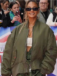 Alesha Dixon Britain’s Got Talent 2025 Bomber Jacket Bomber Jacket unisex front product view | Dash Racegear — Alesha Dixon stunning in Britain’s Got Talent 2025 bomber jacket