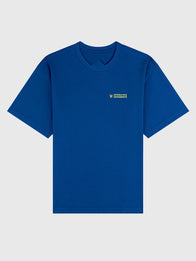 ALD x New Balance Running Bib T-Shirt Shirt unisex front product view | Dash Racegear — Blue New Balance x Aimé Leon Dore Running Bib T-shirt featuring a comfortable unisex design and everyday versatility.