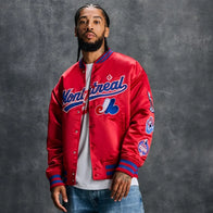 OVO x New Era x MLB Montreal Expos Varsity Jacket Varsity Jacket unisex detail view 2 | Dash Racegear — Montreal Expos x OVO Jacket – Throwback Look, Premium Feel