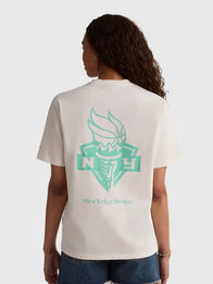 Liberty Twin Flame T-Shirt Shirt unisex detail view 2 | Dash Racegear — Unisex New York or Nowhere off-white tee showcasing Liberty Twin Flame graphics and a clean aesthetic.