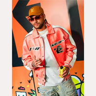 Neymar Hellstar Avirex Leather Jacket Leather Jacket unisex front product view | Dash Racegear — Avirex Leather Fit – Neymar in Hellstar Streetwear