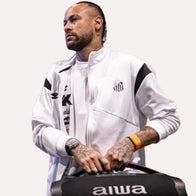 Neymar Santos FC White Track Jacket Jacket unisex detail view 4 | Dash Racegear — Santos FC Jacket – Neymar Style White Track Top