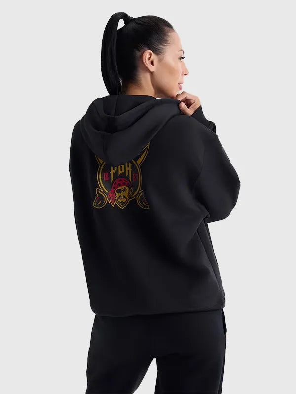 Pittsburgh Pirates 2026 City Connect Hoodie Hoodie unisex detail view 2 | Dash Racegear — Nike Pirates 2026 City Connect women’s black Therma hoodie, insulated fabric and relaxed fit for cold-weather fan comfort.