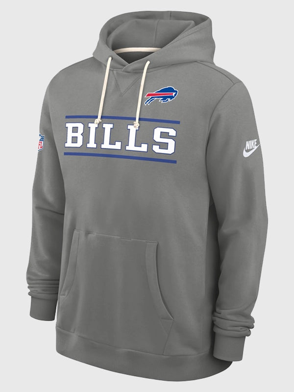 Buffalo Bills Nike Replay Alternate Hoodie Hoodie unisex detail view 2 | Dash Racegear — Gray Buffalo Bills 2026 Nike Standard Issue Replay Alternate Dri-FIT hoodie crafted for breathable comfort and versatile casual fashion.