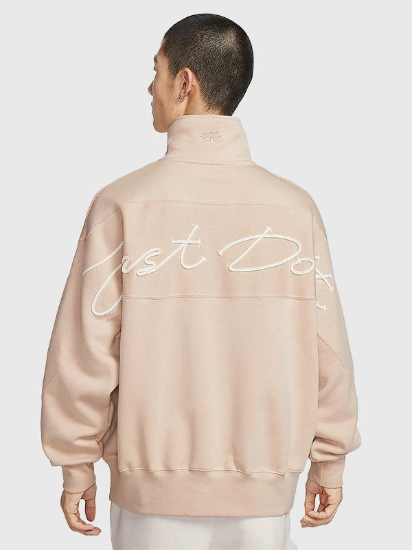 Nike Sportswear Year of the Horse Half-Zip Sweatshirt Sweatshirt unisex detail view 2 | Dash Racegear — Light beige fleece sweatshirt with front zipper and smooth finish reflecting Year of the Horse inspiration