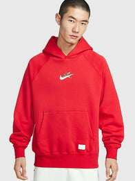 Nike Sportswear Year of the Horse Hoodie Hoodie unisex front product view | Dash Racegear — Soft red fleece hoodie featuring Year of the Horse inspired detailing and a clean athletic silhouette
