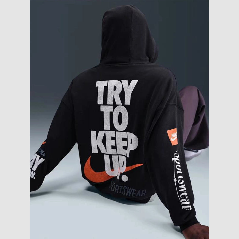 Nike Club Men’s Oversized French Terry Pullover Hoodie Hoodie unisex detail view 3 | Dash Racegear — Men’s Nike Club hoodie in breathable French terry