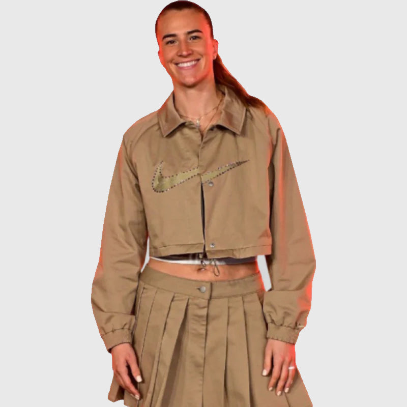 Sabrina Ionescu Nike Brown Jacket Jacket unisex detail view 4 | Dash Racegear — Brown Nike jacket repping WNBA icon Sabrina Ionescu