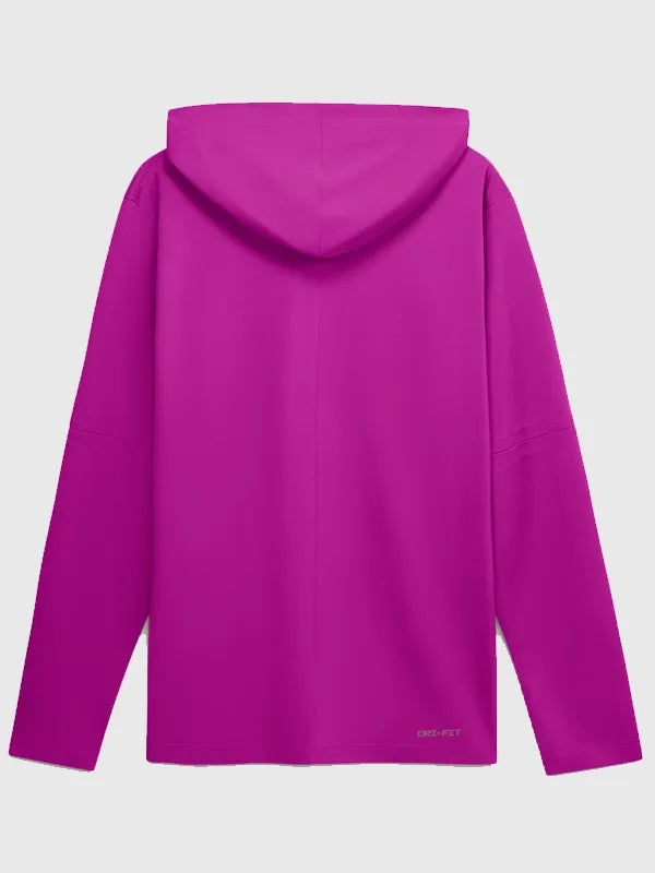 Kansas City Royals 2026 City Connect Long Sleeve Hooded T-Shirt Shirt unisex detail view 2 | Dash Racegear — Kansas City Royals Nike 2026 City Connect purple Dri-FIT hooded long sleeve T-shirt, sporty fan comfort fit.