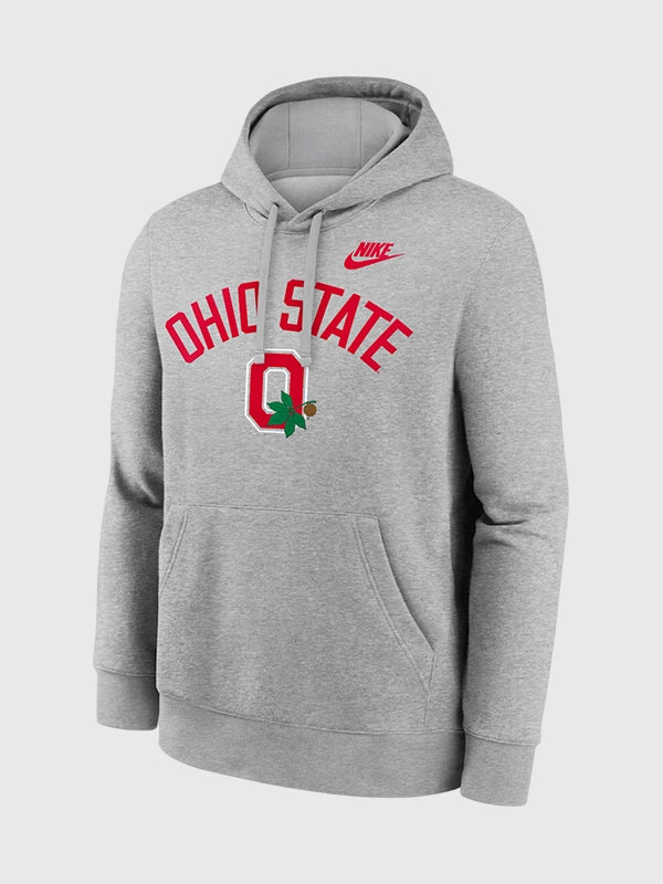 Ohio State Nike Legacy Arch Club Gray Hoodie Hoodie unisex detail view 2 | Dash Racegear — Ohio State Legacy Arch Club hoodie blending premium craftsmanship with modern everyday wearability and athletic appeal.